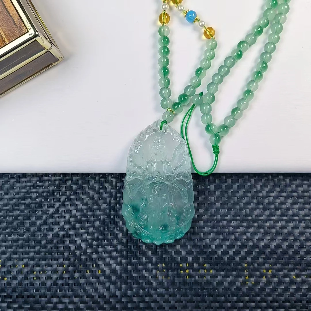 136冰飘千手观音精美雕刻气质男女同款百搭精致奇石