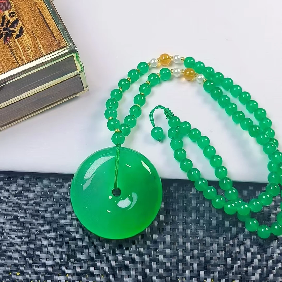 （聚宝严选）127满绿系半壁平安扣吊坠厚切精致气质妈妈款时尚精美