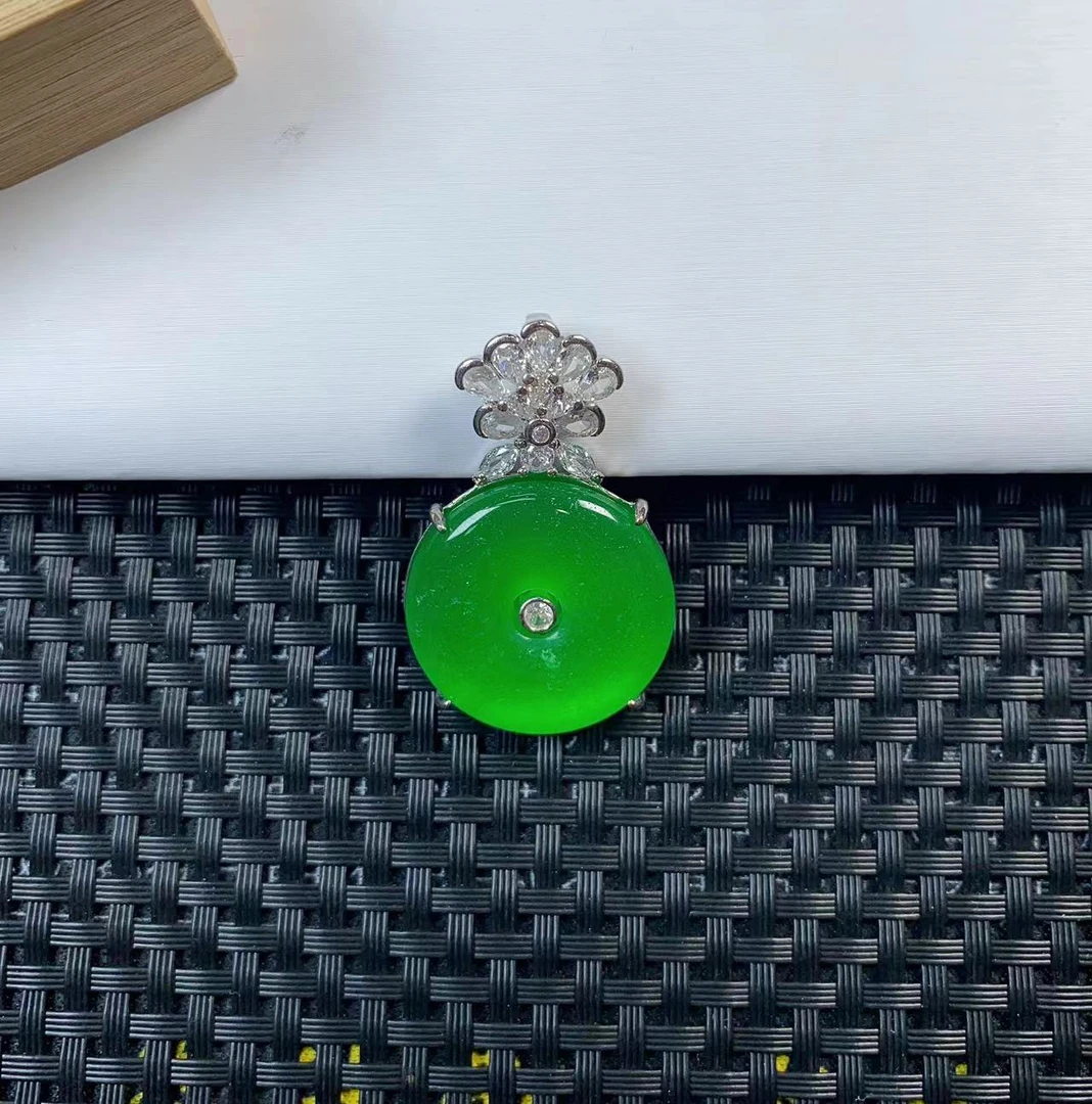 （聚宝严选）D0179绿小平安扣镶嵌吊坠精致气质妈妈款时尚精美
