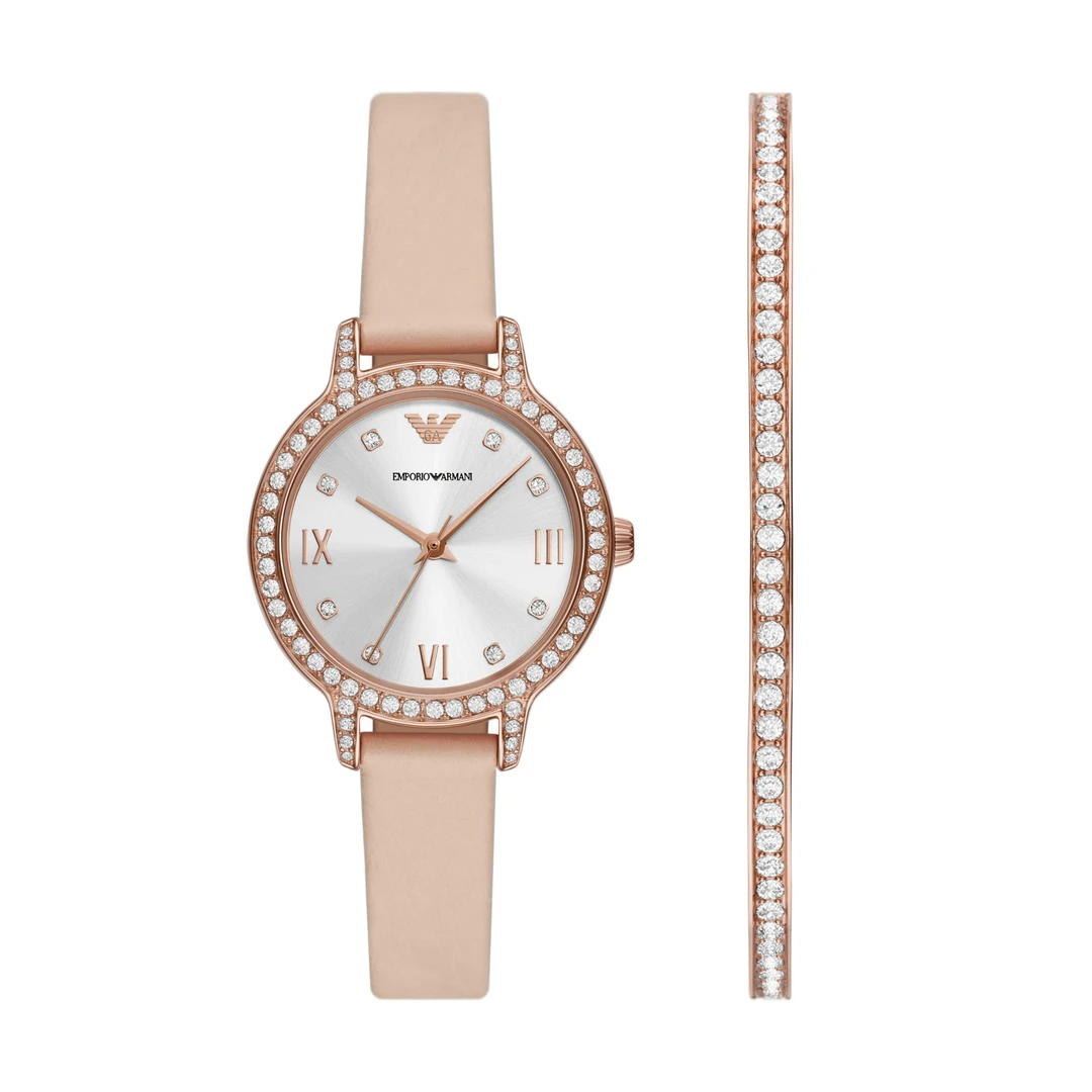 EMPORIO ARMANI阿玛尼女表新款优雅满天星石英表女 AR80069SET