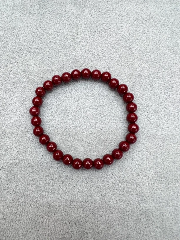 含辰砂工艺品辰砂手串素圈507F6mm