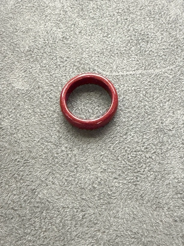 含辰砂工艺品辰砂戒圈内径17mm-0179