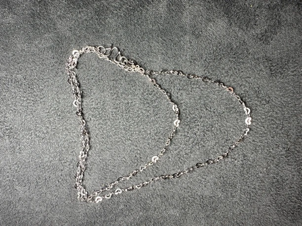 链子足银 银制爱心项链一条-0507