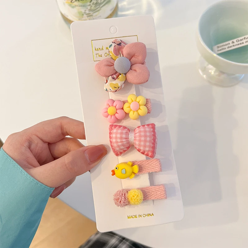 新款儿童发夹夏季小女孩发卡可爱女童碎发夹蝴蝶头饰花朵发饰