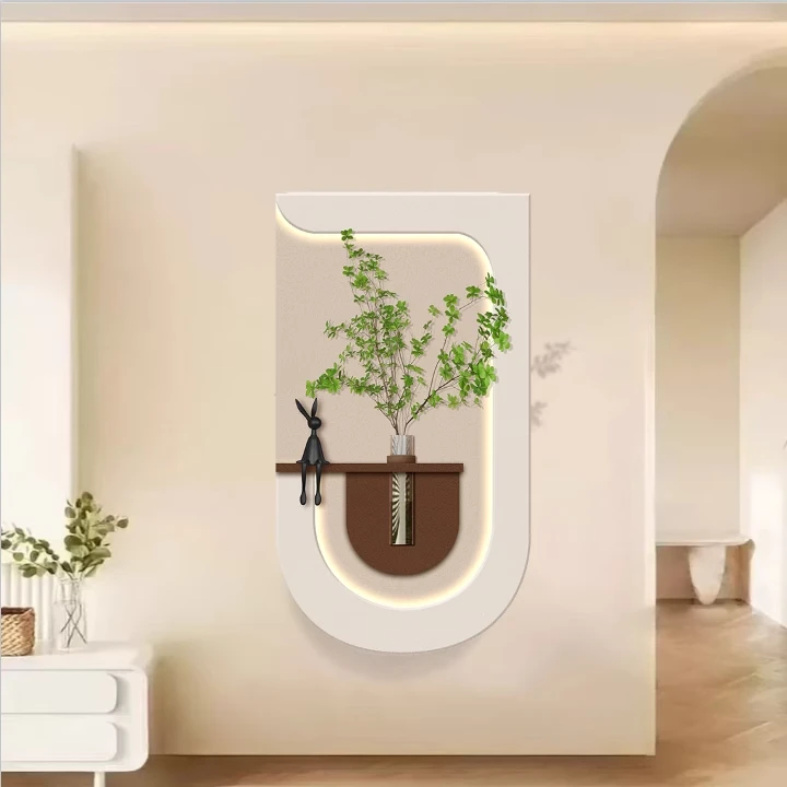 水培绿植2024款装饰画墙壁灯入户玄关客厅背景墙书房挂画新款高端