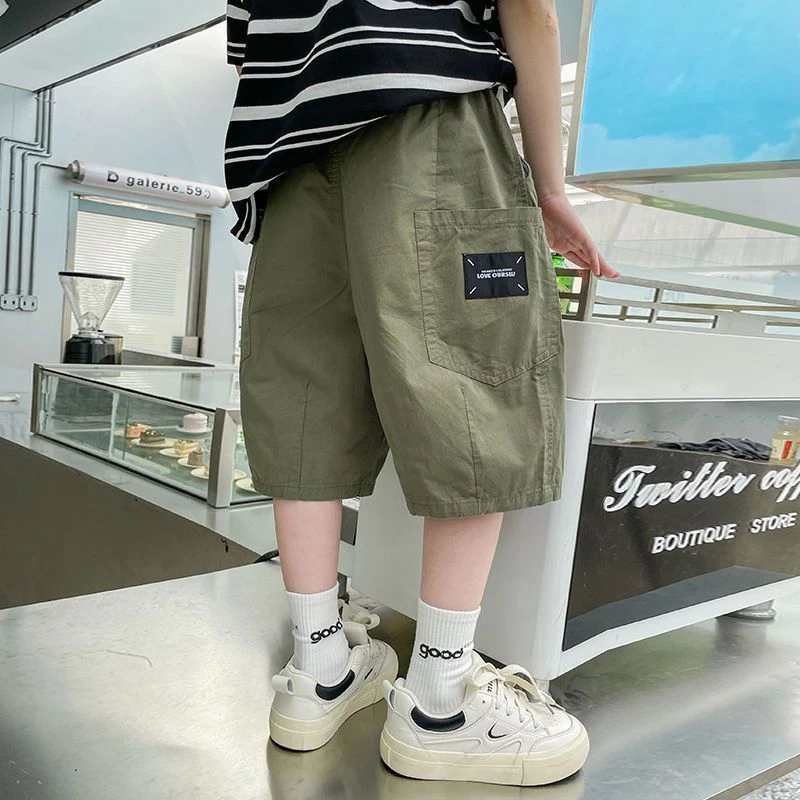 【纯棉高货】男童夏季工装短裤2024新款外穿儿童中大童男孩宽松薄款