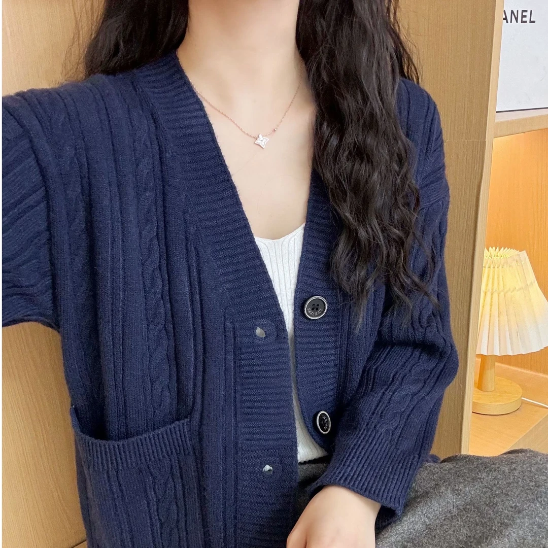 992#新款v领开衫休闲百搭长袖针织衫毛衣6 47