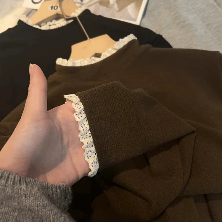 892#秋冬长袖针织衫圆领套头