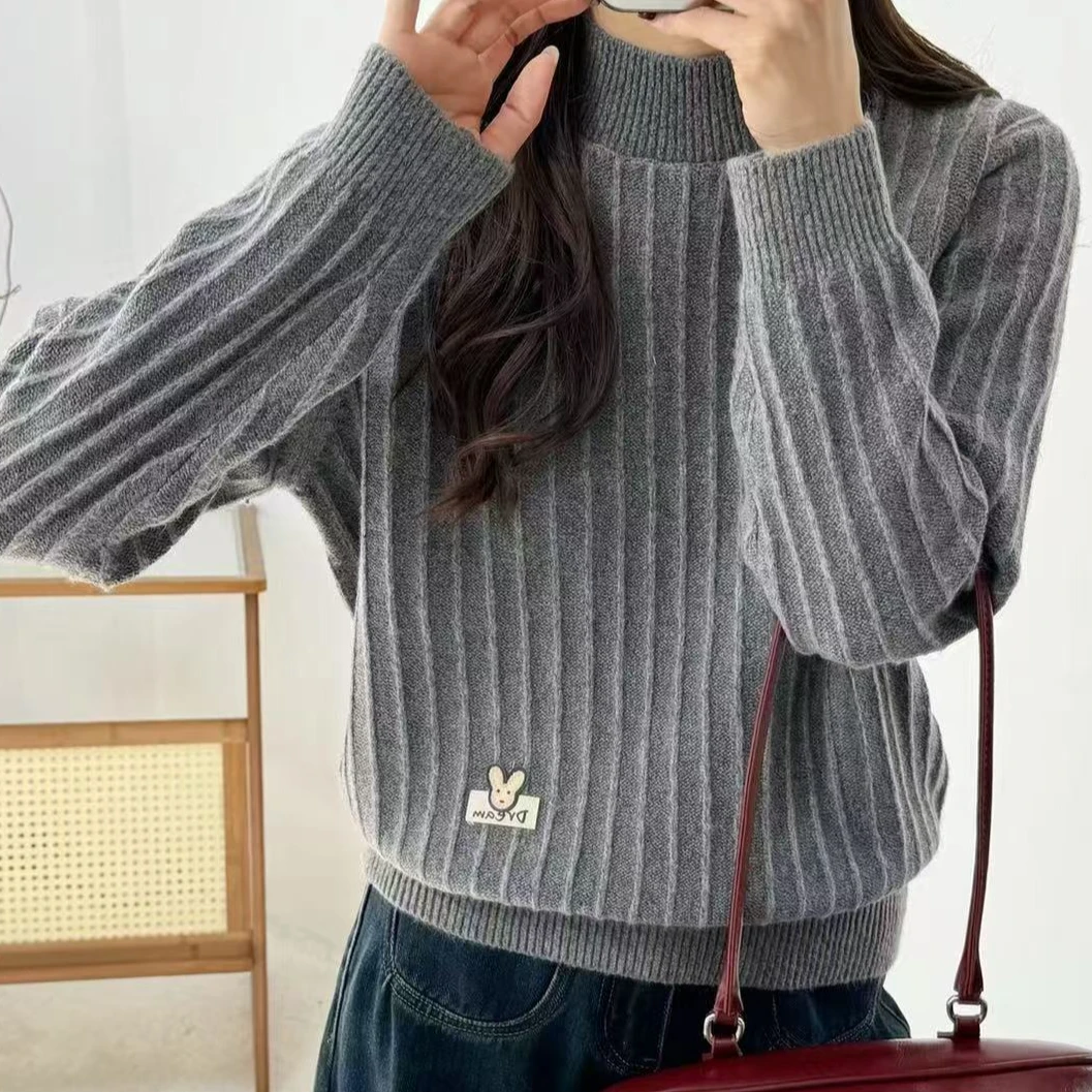 027#秋冬新款毛衣女半高领针织衫套头1 91