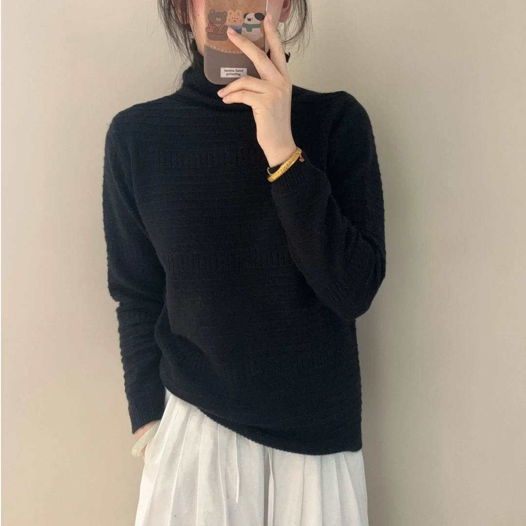 659#新款休闲长袖套头堆堆领针织衫224