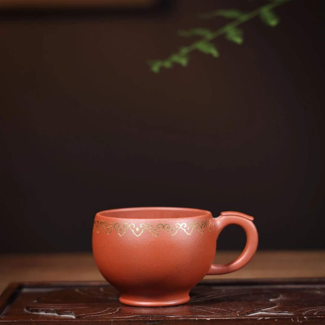红泥描金主人杯 高端大气上档次大容量
