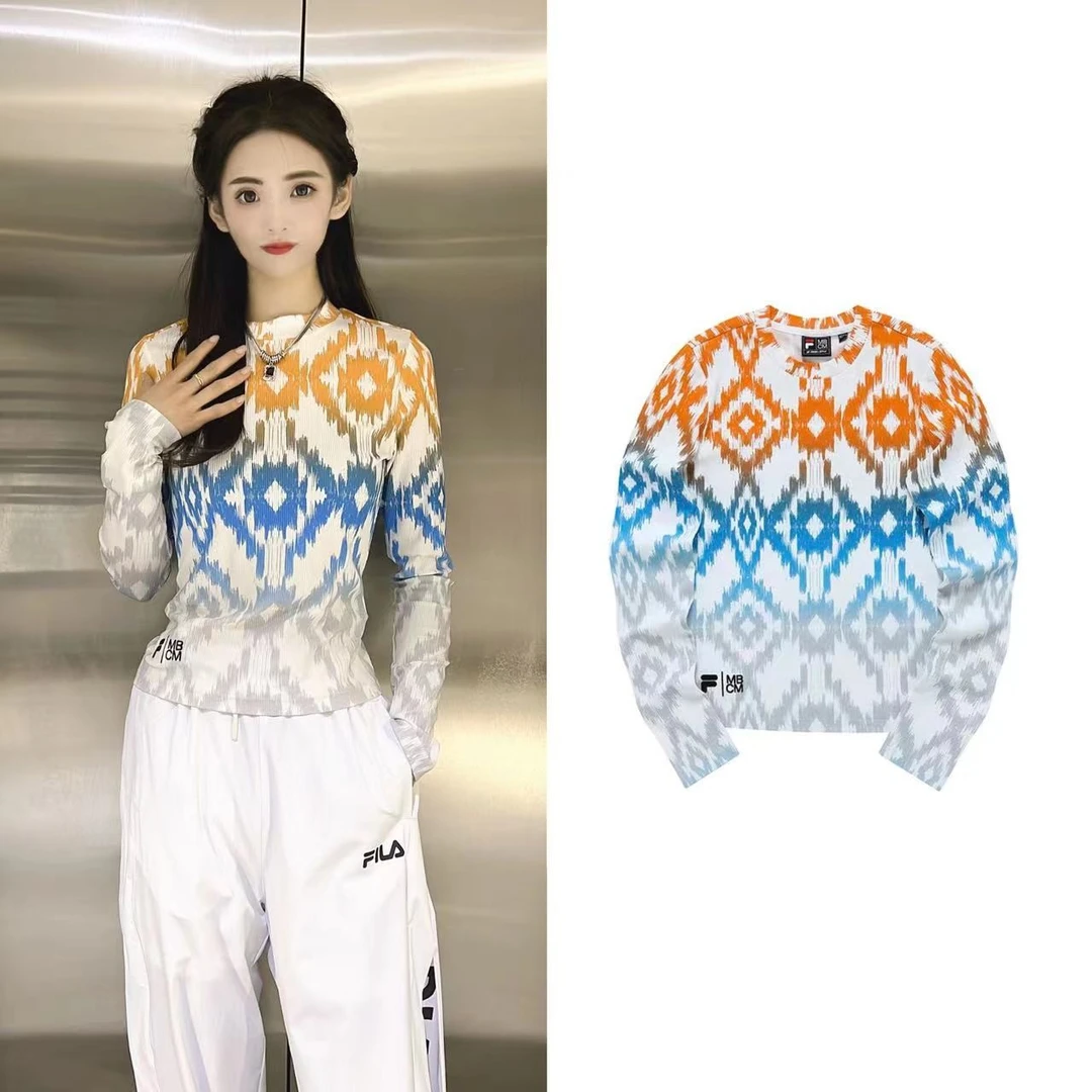 FILA 斐乐女子长袖夏季新款休闲时尚上衣卫衣打底衫女T11W229201F
