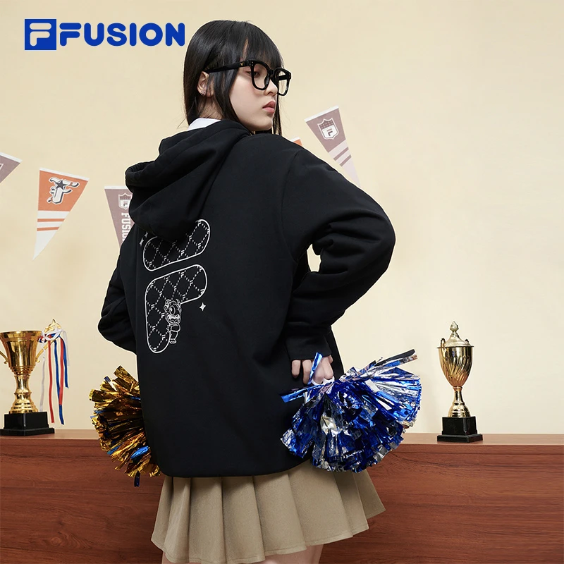 Fila/斐乐潮流情侣套头卫衣时尚印花休闲运动连帽上衣 T11U413207
