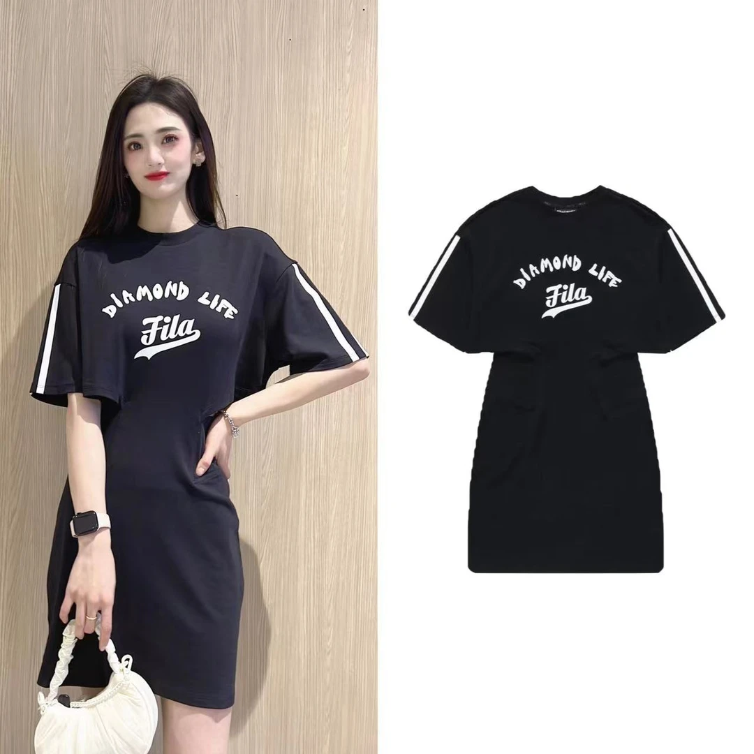 Fila/斐乐【弹力亲肤】优雅A字裙运动休闲时尚针织连衣裙T11W332306