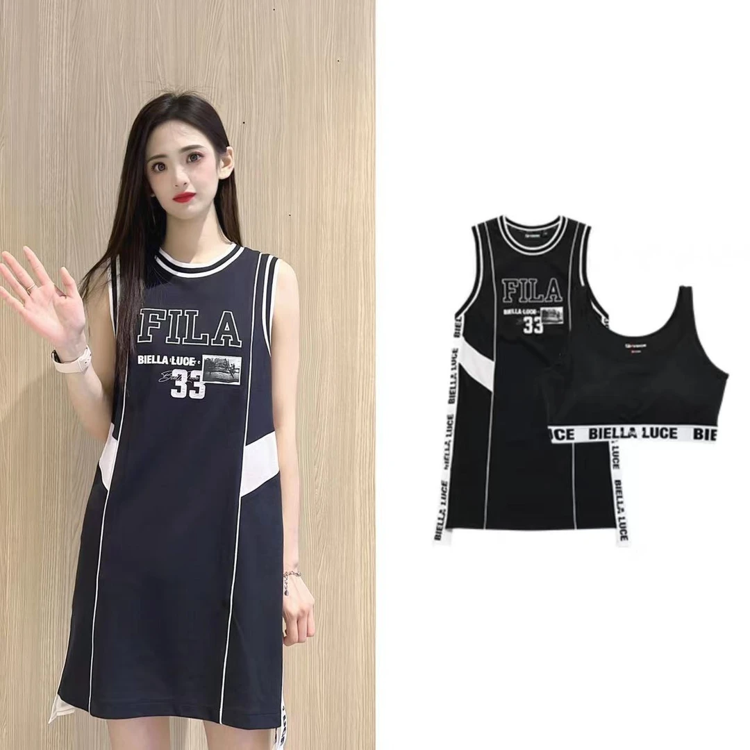 Fila/斐乐女装百搭连衣裙两件套夏季清凉休闲潮流显瘦无袖运动裙
