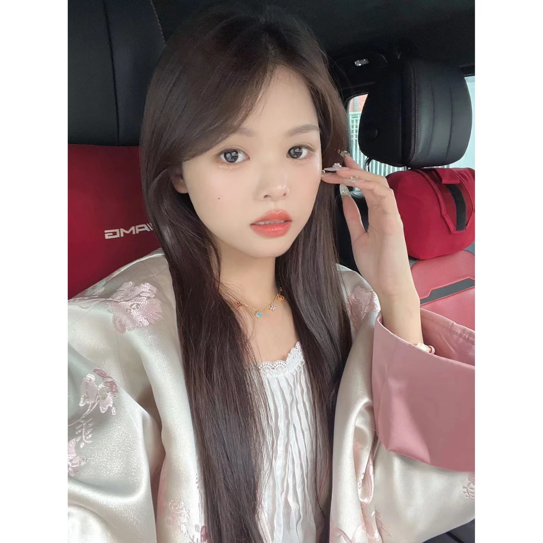 韩系金丝提花时尚V领中式宽松上衣女外套#12579