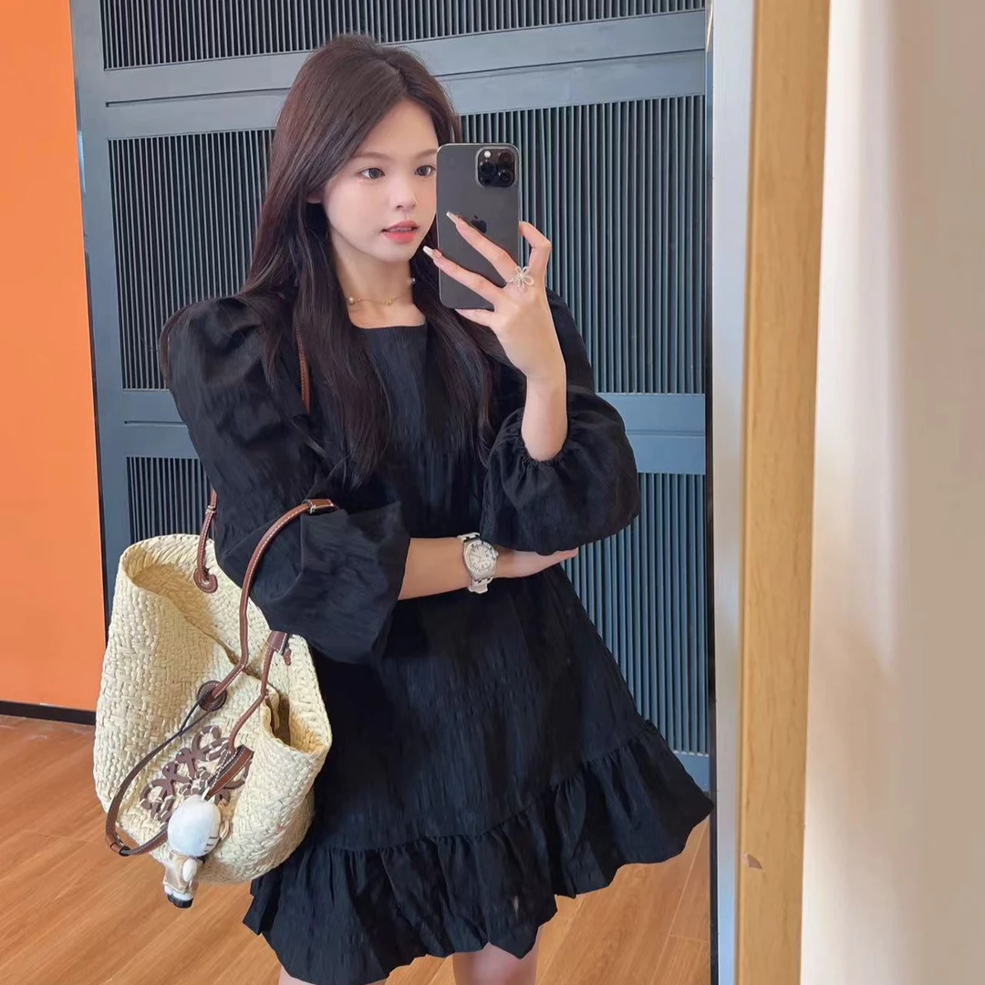 xxxwxz王希之  韩版黑白两色气质显瘦公主连衣裙#z601