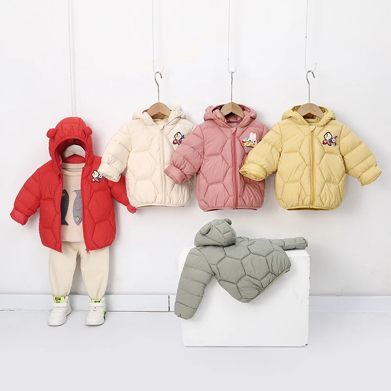 【BL】852冬季新款儿童卡通棉服男女童可爱保暖耳朵连帽上衣外套