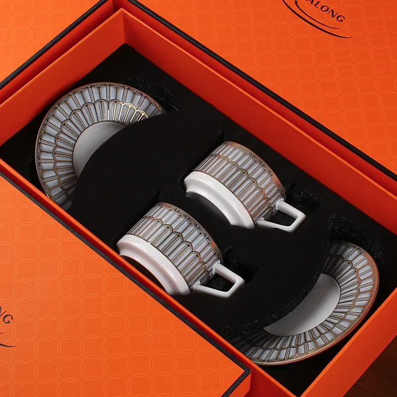 洛伊咖啡杯茶杯礼盒对杯碟轻奢高档实用