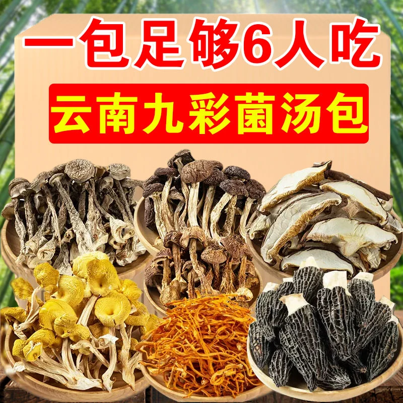 云南七彩菌汤包煲汤包材料火锅虫草菌菇汤羊肚菌香菇新鲜干货炖鸡