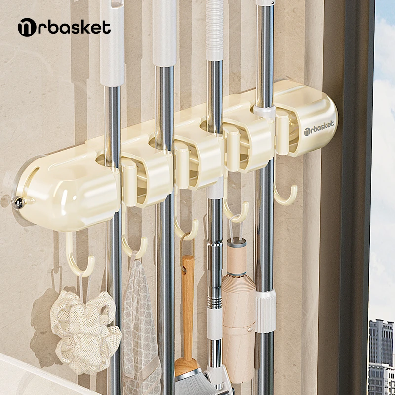 吸盘免打孔壁挂拖把扫帚多功能收纳夹强承重浴室卫生间收纳拖把夹