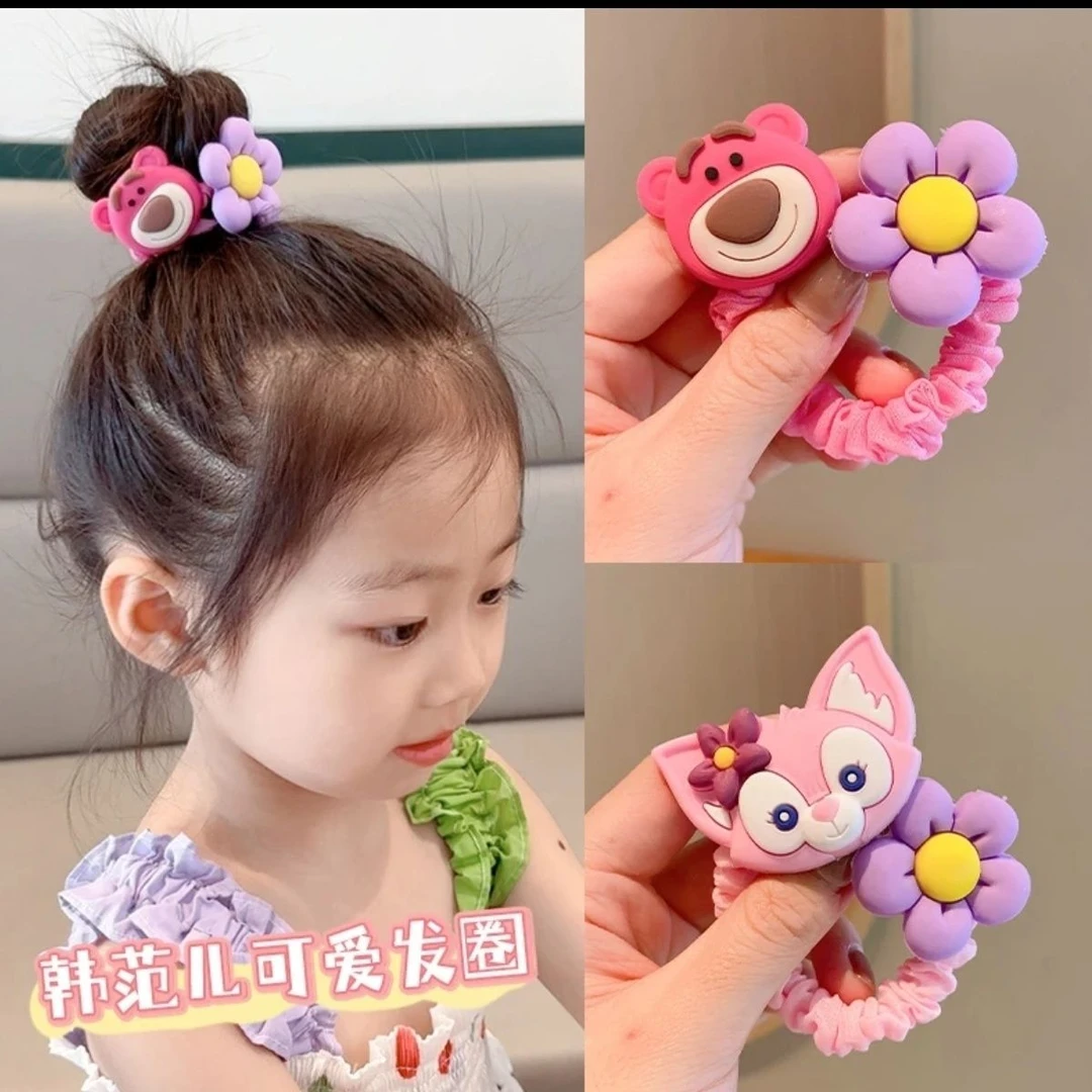 新款儿童卡通发圈女童可爱森系发绳小女孩弹力花朵皮筋扎发头绳饰