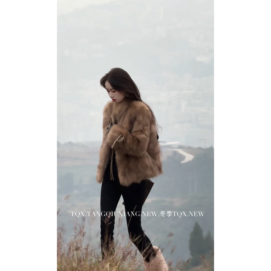 【梦中世界】定制设计款复古风狐狸毛外套