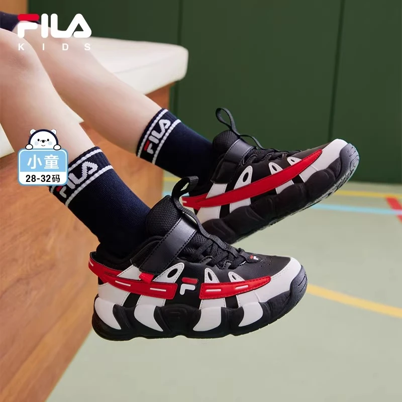 【斐乐儿童】2025年经典小童可颂鞋牛角鞋儿童经典篮球鞋K64B411201