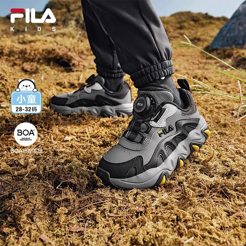 【斐乐儿童】2025冬季新款虎爪4小童运动百搭旋钮户外鞋 K54B442501
