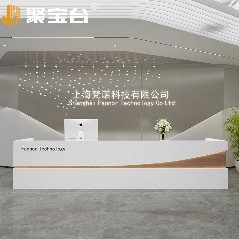 公司定制吧台接待台简约时尚美容院理发店酒店前台收银台柜台定制