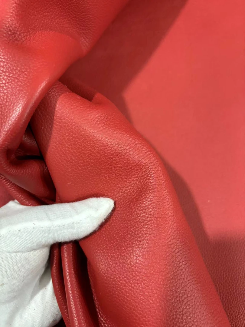 意大利进口swift风格大红色软纳帕小荔枝纹diy制作适合厚度