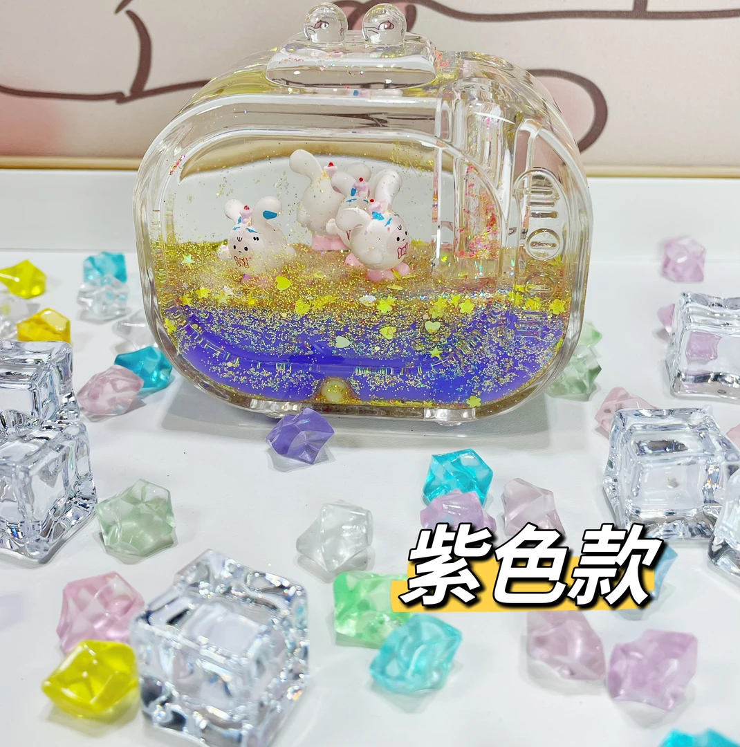 【拍一拆二】入油卡通漂浮流沙瓶diy摆件亚克力夜光许愿流体盲袋