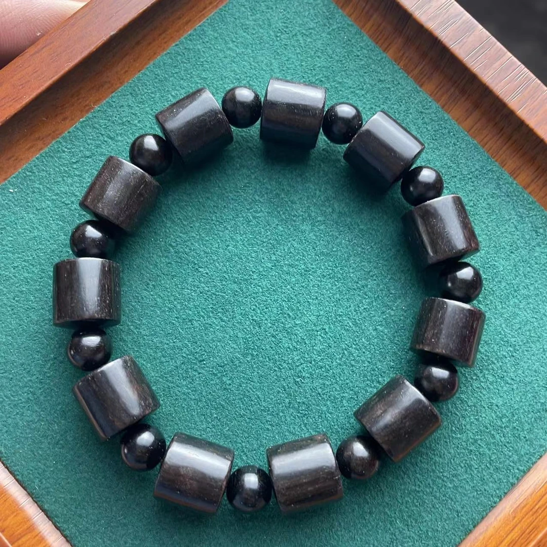 W8非洲东非黑檀桶珠手串