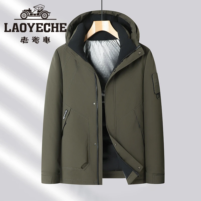 老爷车90白鸭绒羽绒服男士2024新款韩版潮流加厚休闲冬季外套男装