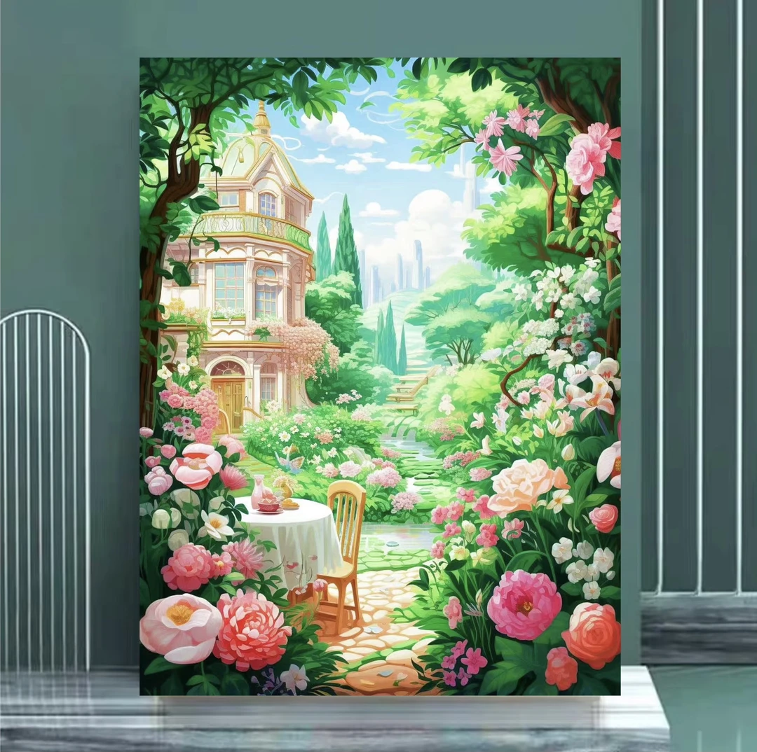 玫瑰花园 蒙娜丽莎十字绣30色大格60×80