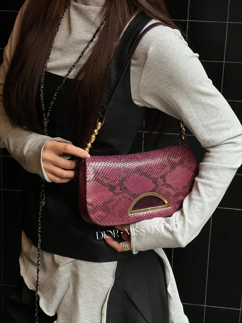 95新 DIOR/迪奥 觅时/蛇皮半月腋下/2410901