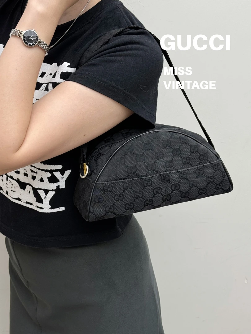 95新 GUCCI/古驰 觅时/双G半月单肩/113151