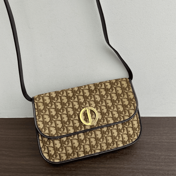 95新 DIOR/迪奥 觅时/cd扣黄老花斜挎包/113348
