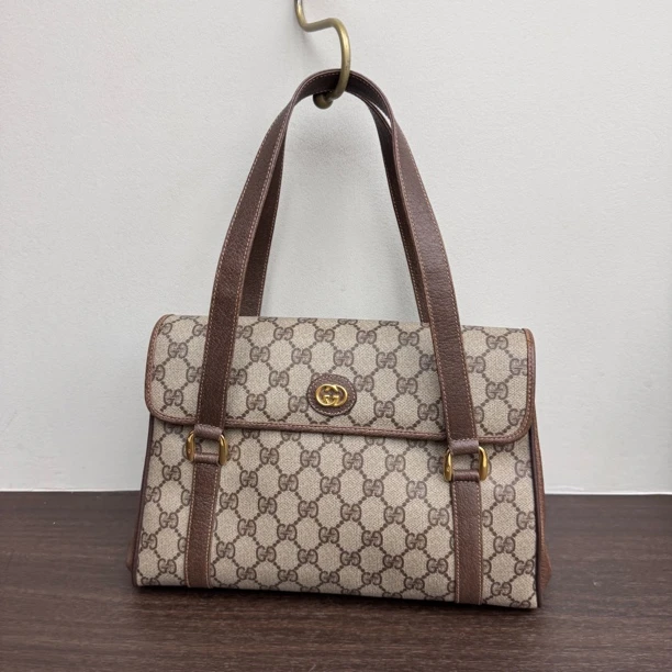 95新 GUCCI/古驰 觅时/老花双肩带/113442