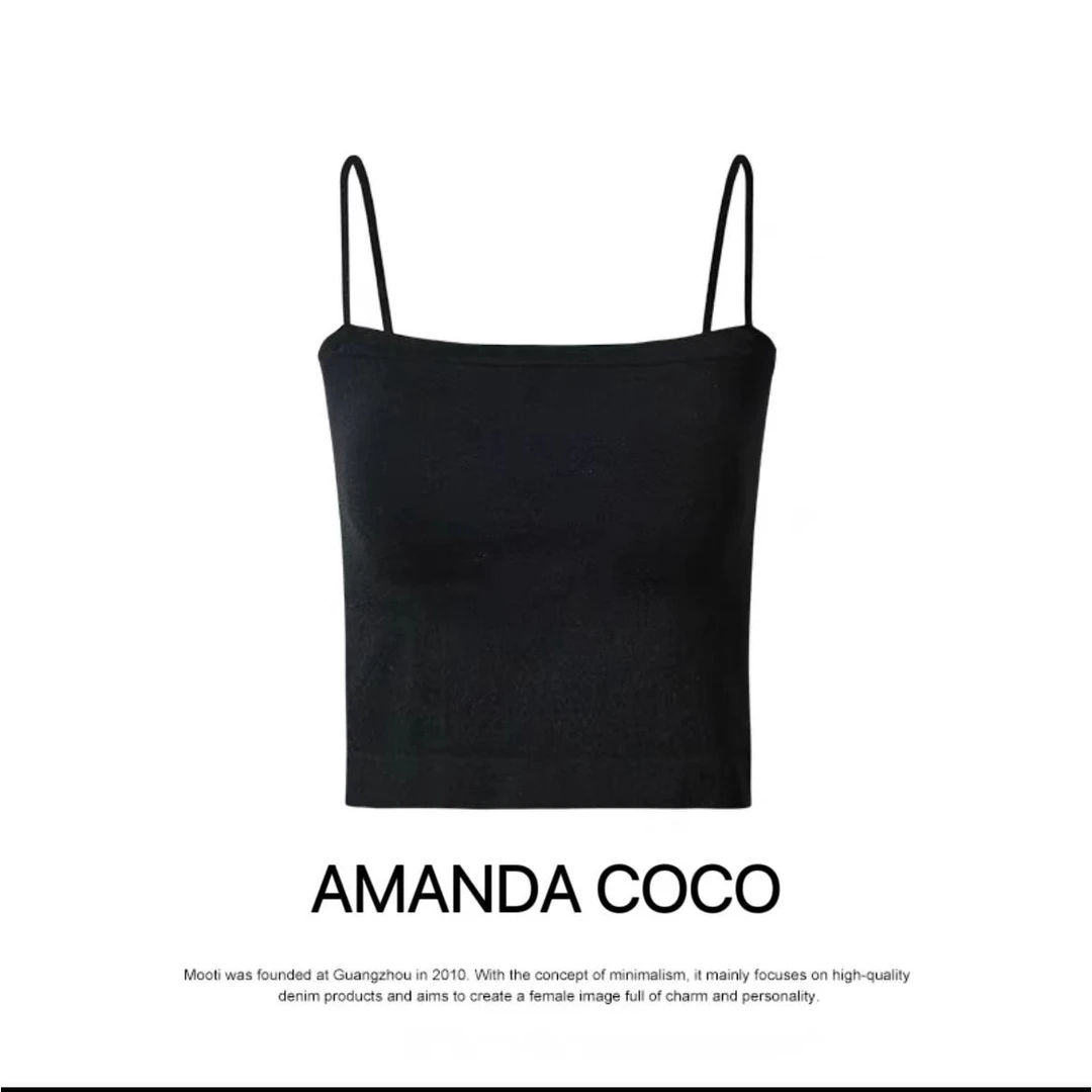 辣辣#吊带背心新款带胸垫性感修身美背内衣女聚拢无钢