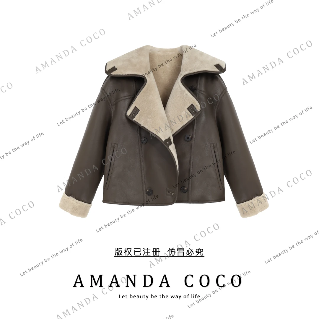 AMANDACOCO 岚岚 | 设计师款~皮毛一体翻领秋冬外套