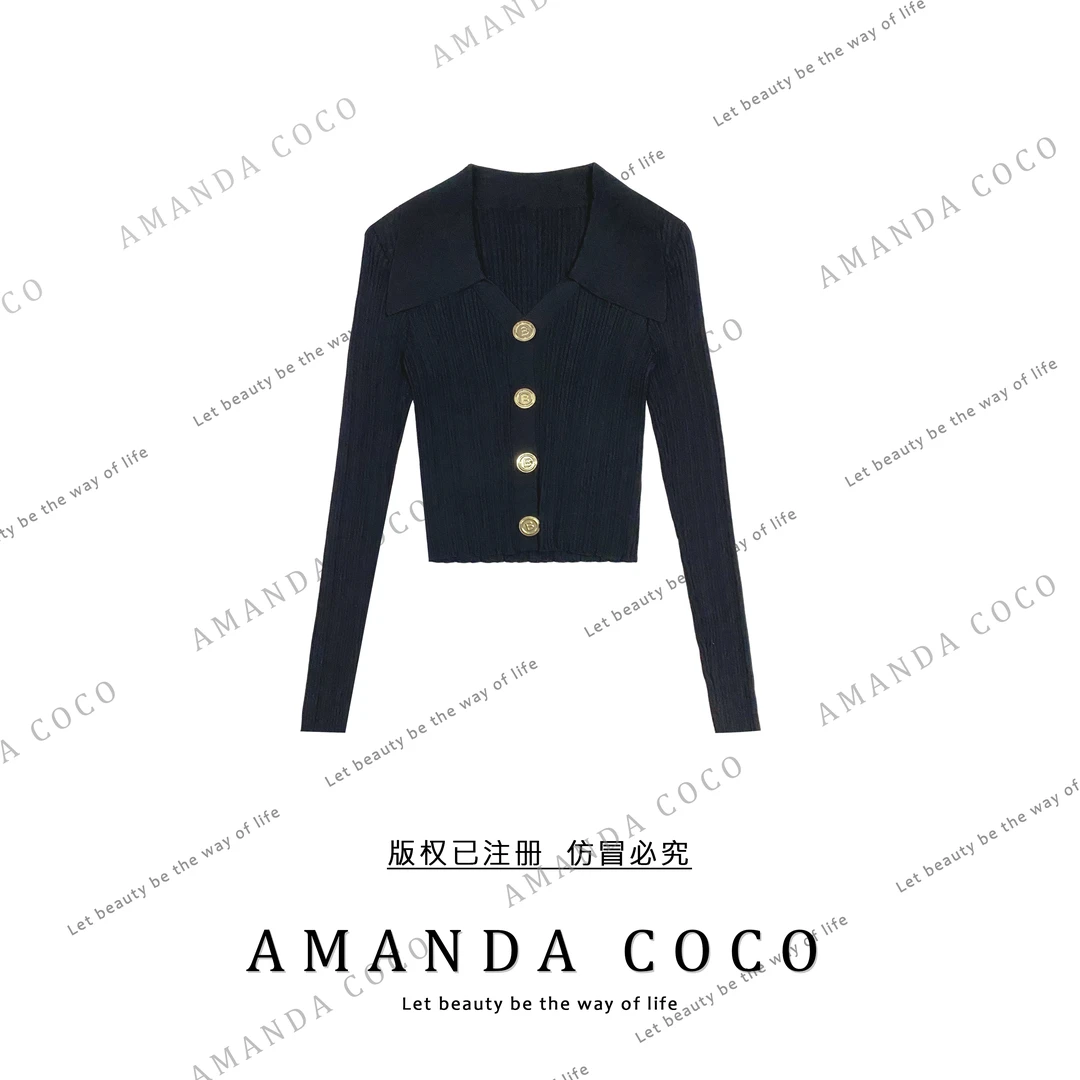 AMANDACOCO 真真  | 法式优雅~POLO领气质针织衫