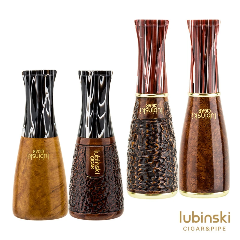 LUBINSKI雪茄过滤嘴石楠木坎帕兰多环径咬嘴鲁宾斯基循环烟嘴