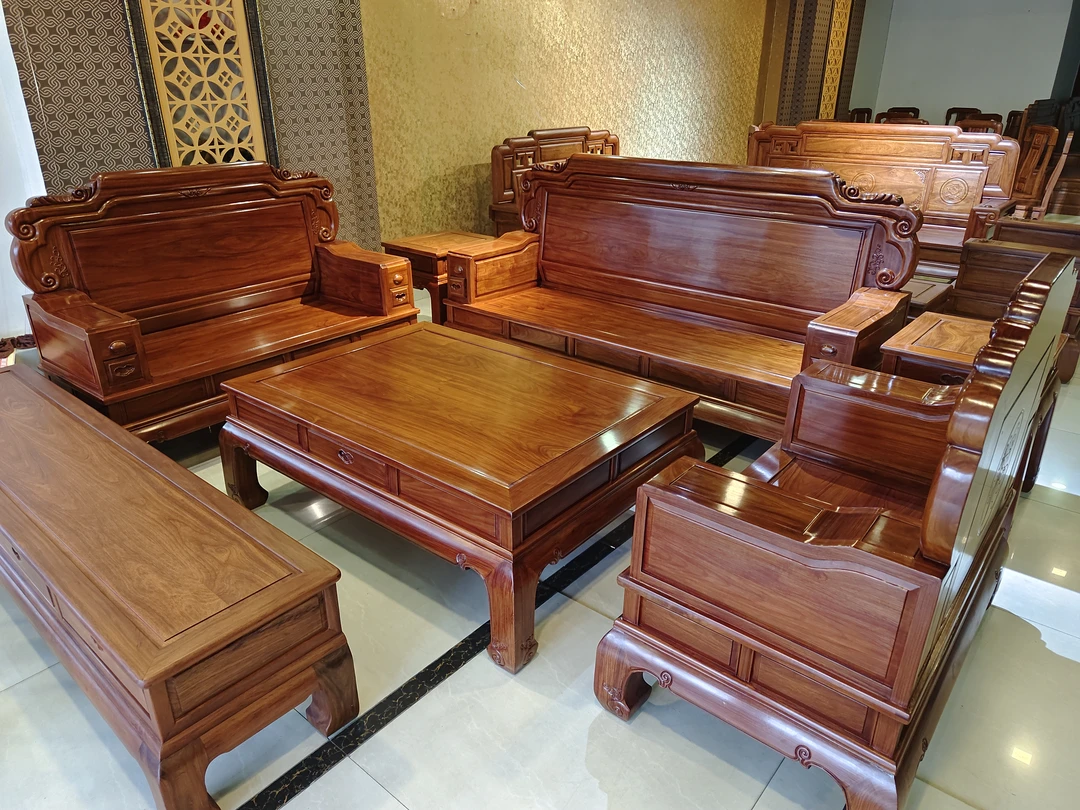 非洲椛梨福瑞成套六件套沙发古典客厅实木家具沙发