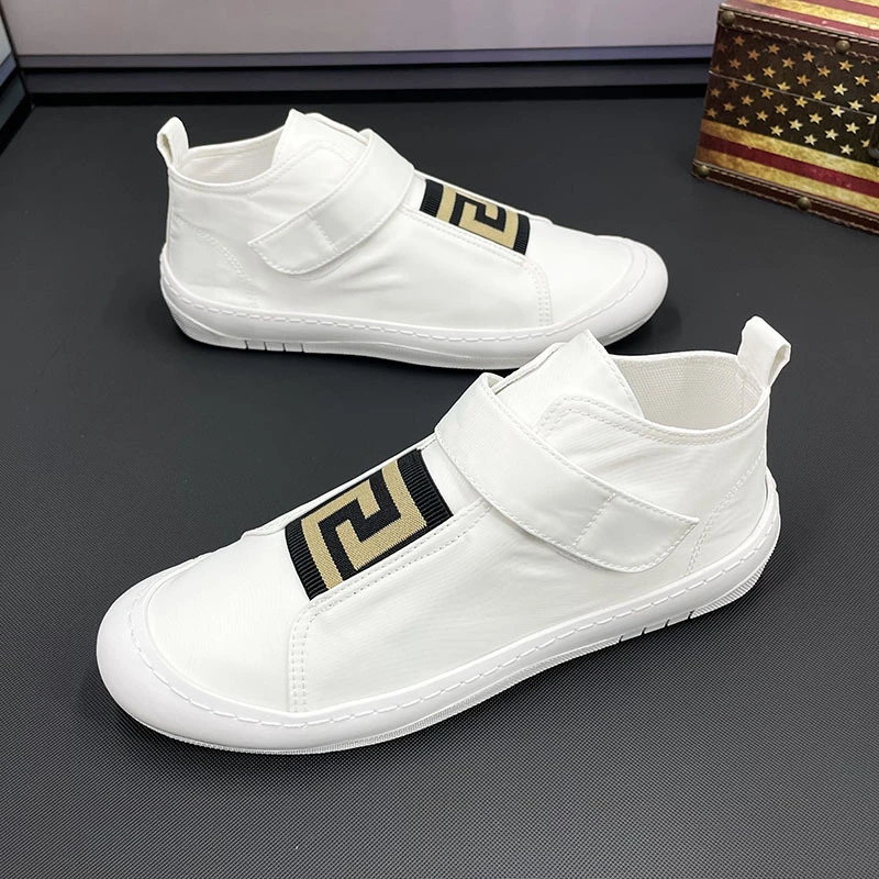 春夏季新款男鞋网红爆款一脚蹬板鞋男士帆布潮鞋高帮休闲鞋