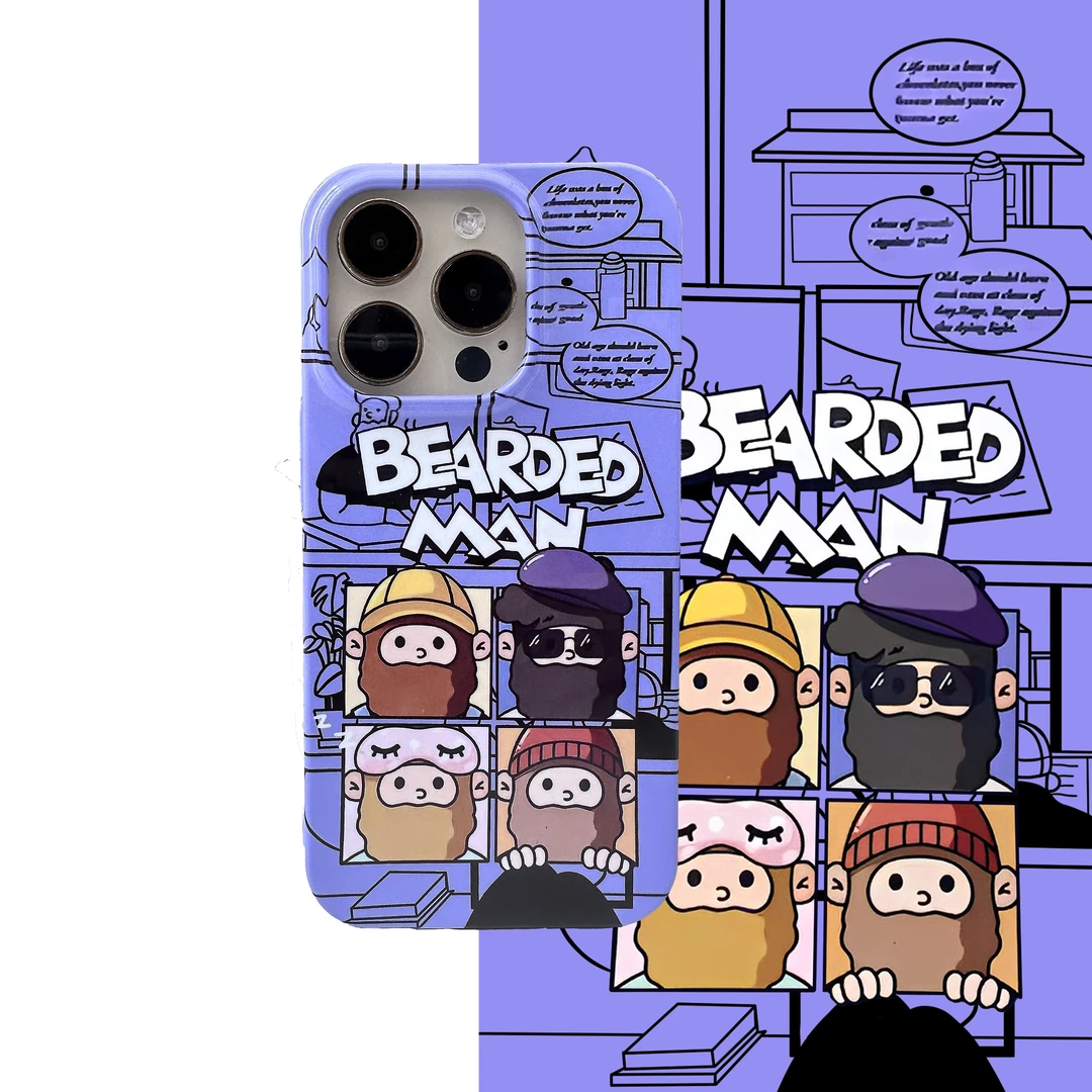 长胡子大叔创意手机壳个性小众适用苹果iphone14promax13防摔硬壳
