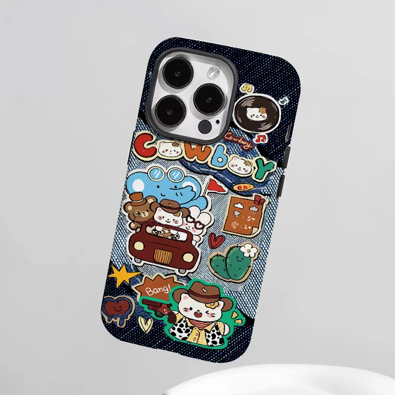 西部牛仔kitty二合一新款适用于苹果iphone14手机壳苹果13pro创意