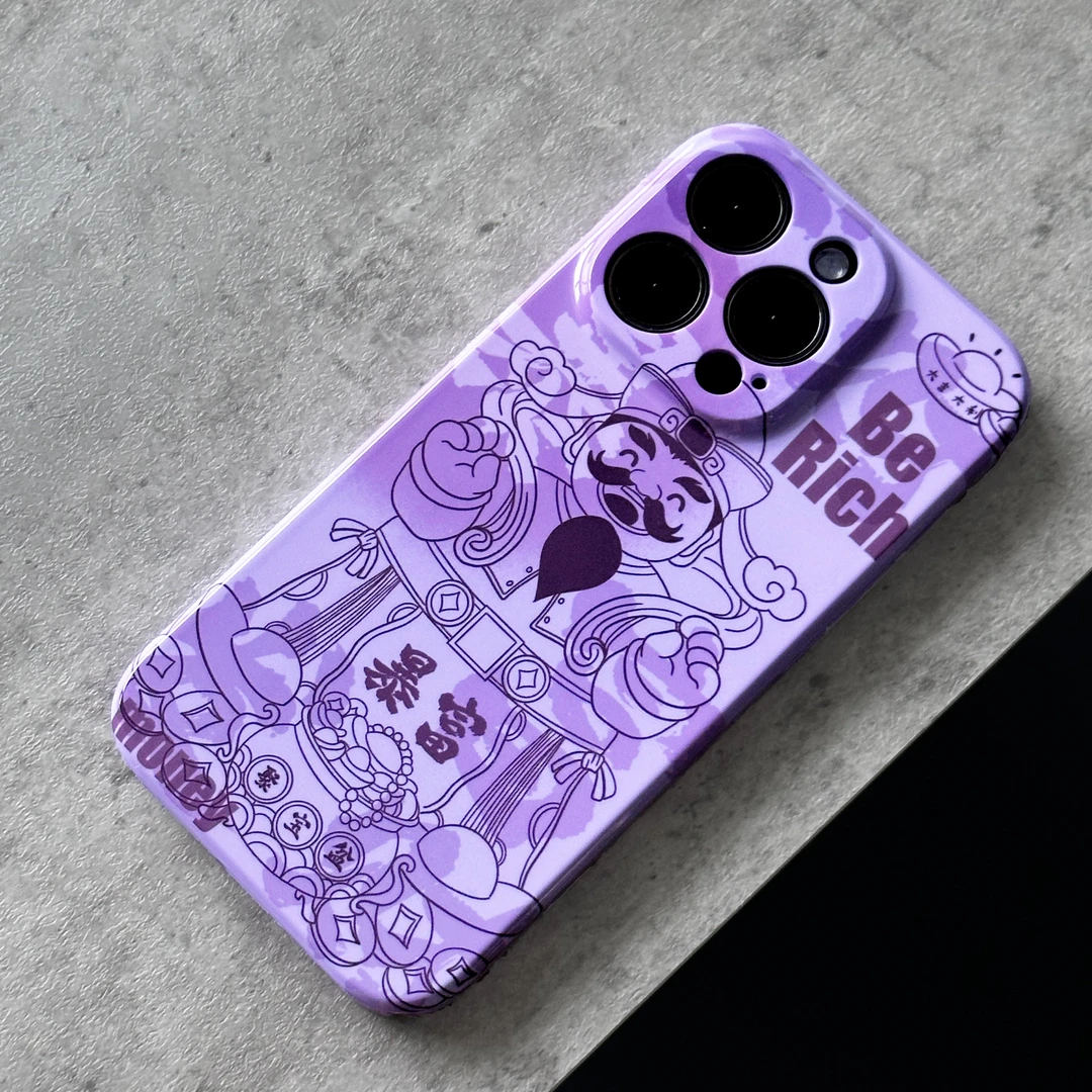 适用苹果/华为/小米紫气东来财神手机壳个性适用苹果iphone14pro