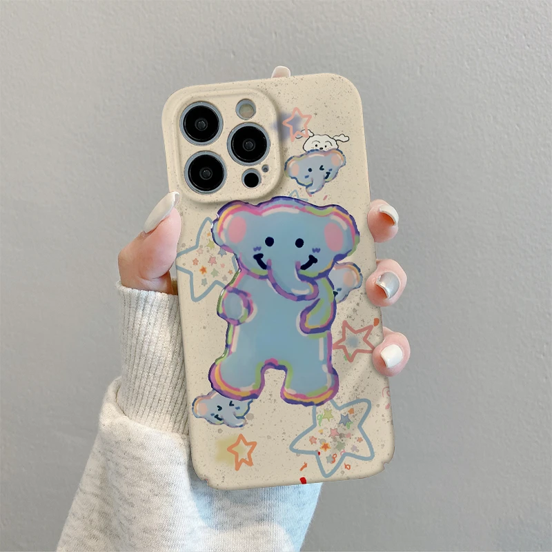 大象星星苹果15手机壳iPhone14promax新款全包13华为小米vivo可爱
