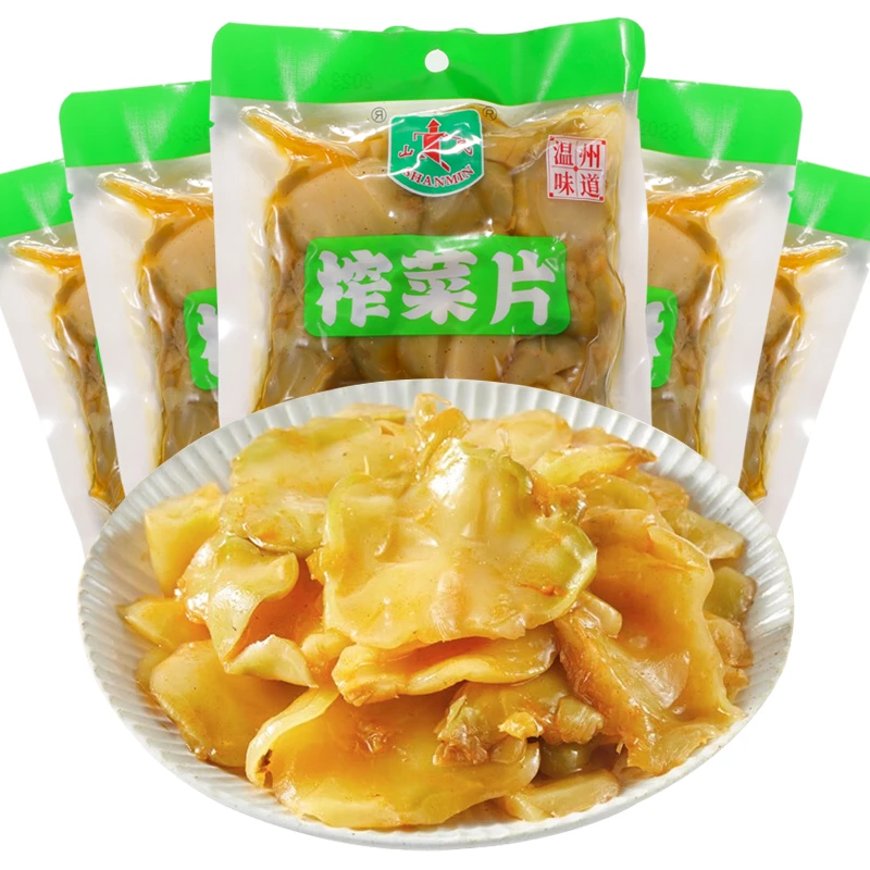 山民榨菜片350g咸菜下饭菜腌制菜片开味菜酱菜鲜嫩配菜美味甄选